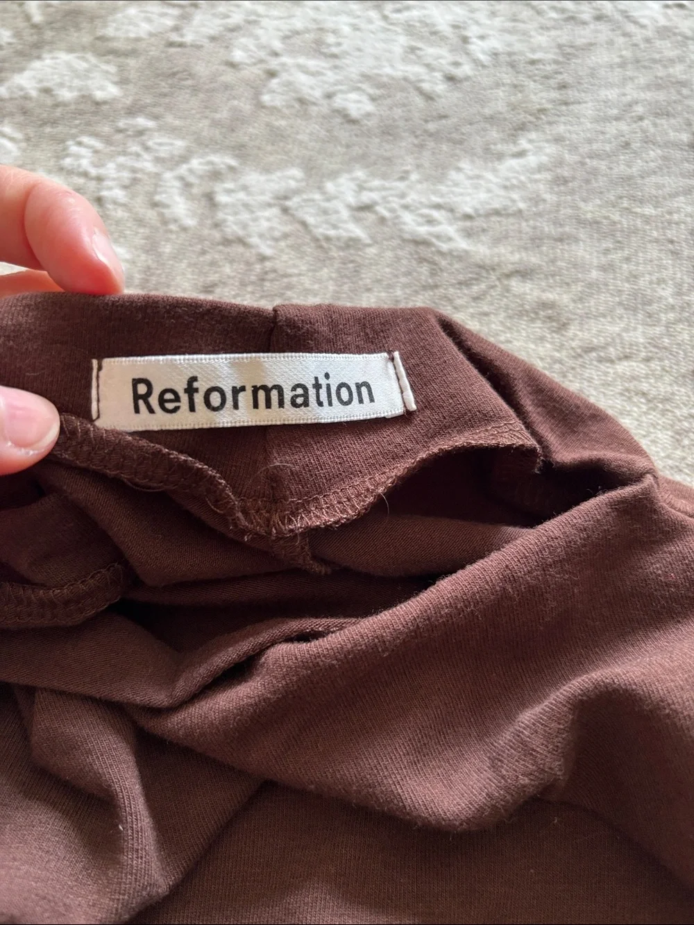 Reformation Sleeveless Brown Mock Neck Women’s Dress